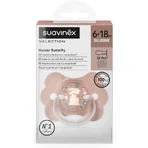 Suavinex Wonder Butterfly - Chupete de silicona SX Pro, de 6 a 18 meses - Rosa