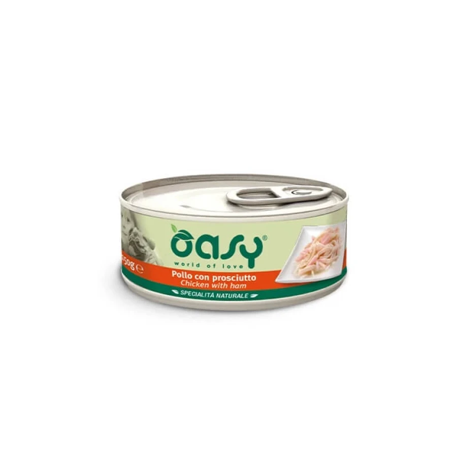 Oasy Wet Dog Natury Soft Jelly Chicken with Chicken Ham - Complementary Dog Food, 150 g