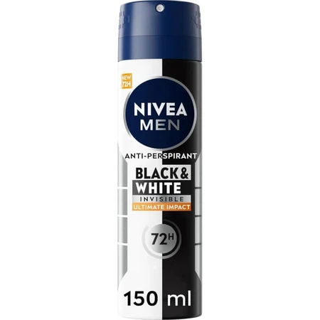 Nivea Men Black &amp; White Invisible - Déodorant anti-transpirant en spray, 150 ml