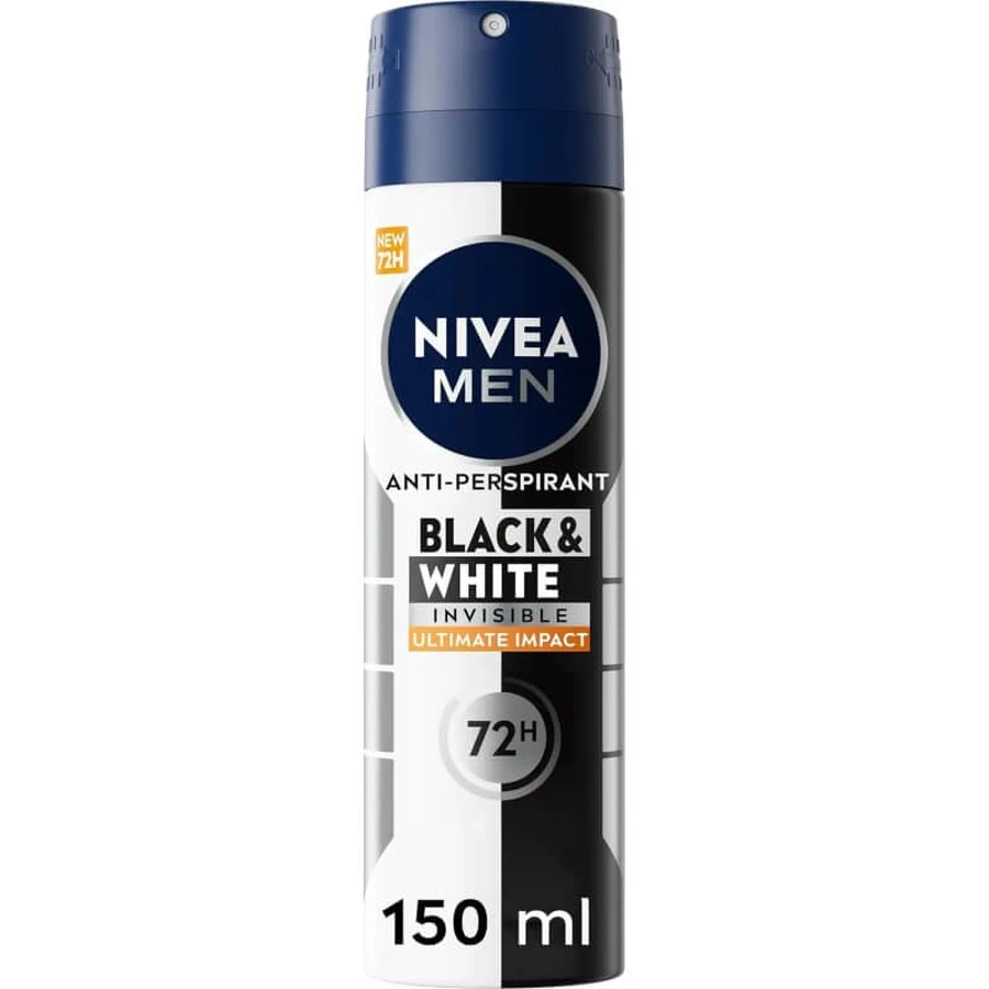 Nivea Men Black &amp; White Invisible - Déodorant anti-transpirant en spray, 150 ml