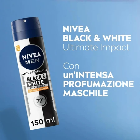 Nivea Men Black &amp; White Invisible - Déodorant anti-transpirant en spray, 150 ml