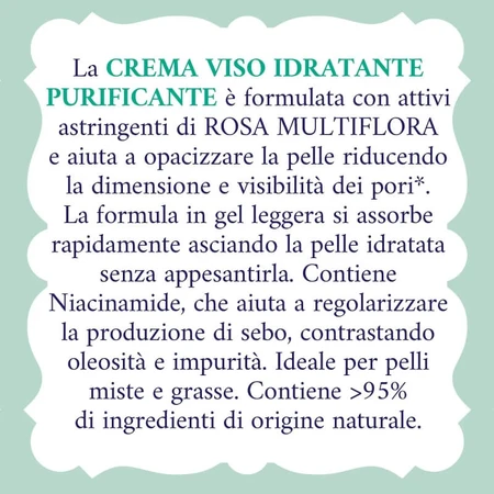 Rozenwater: hydraterende en zuiverende gezichtscrème, 50 ml
