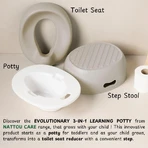 Nattou Potty Care - Orinal de entrenamiento 3 en 1 - Beige
