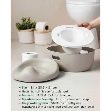 Nattou Potty Care - Orinal de entrenamiento 3 en 1 - Beige