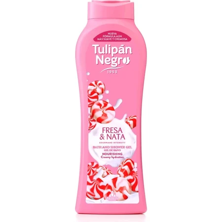 Tulipan Negro Gourmand Intensity Fraise &amp; Crème - Gel de bain hydratant 650 ml