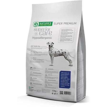 Nature's Protection Superior Care Salmon - Hypoallergenic Complete Dry Food for Adult Dogs, 1.5 kg