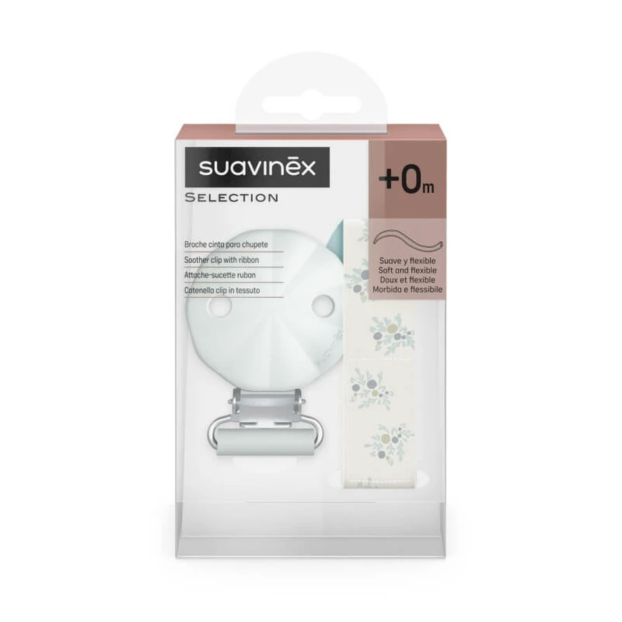 Suavinex Poetry - Pince en tissu bleu clair, à partir de 0 mois