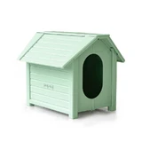 Welly Villa – Wasserdichte, wärmeisolierte Hundehütte aus Kunstharz, salbeigrün, 80 x 110 x 98 (H) cm (Maxi)