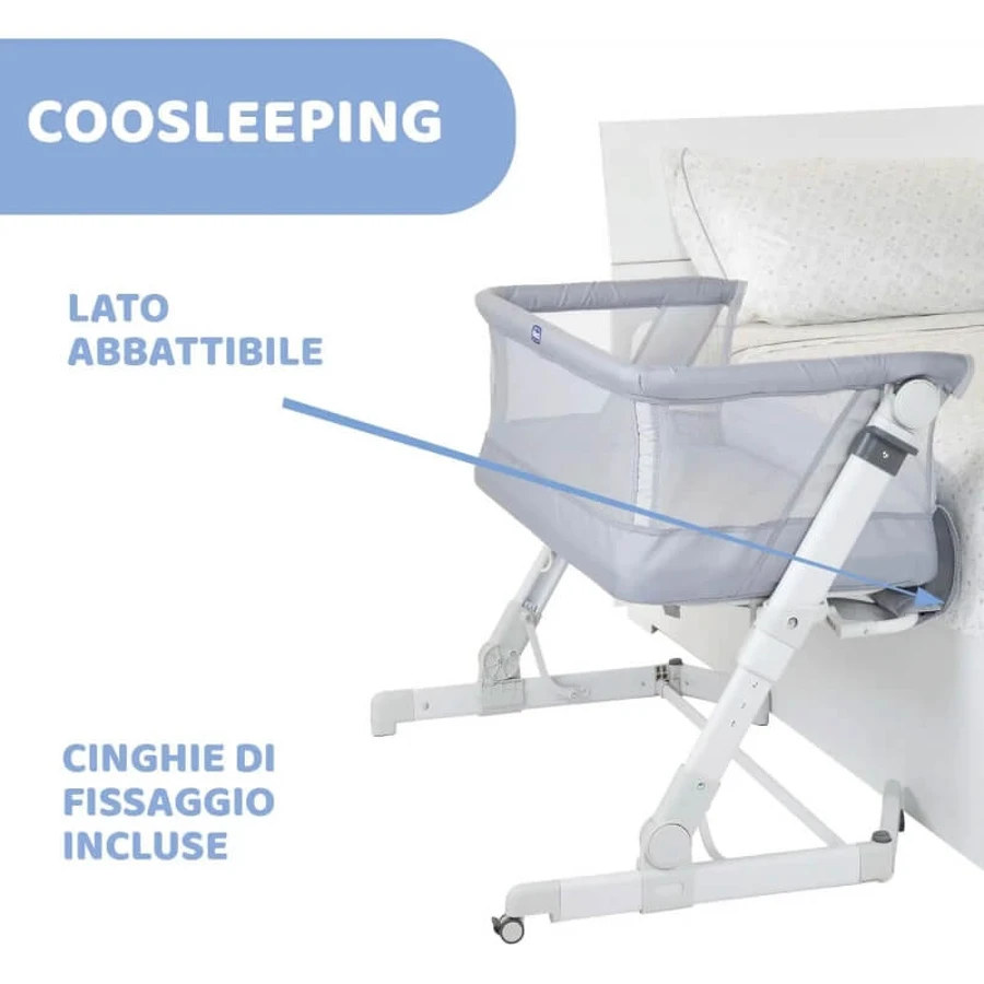 Chicco next2me popup - co-sleeping crib in grey mist