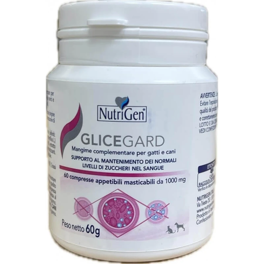 Nutrigen Glicegard - Aanvullend diervoeder voor de koolhydraatstofwisseling bij honden en katten, 60 tabletten
