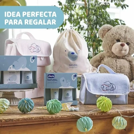 Chicco Natural Sensation Baby Cosmetic Set - Baby Cosmetics Kit - Light Blue