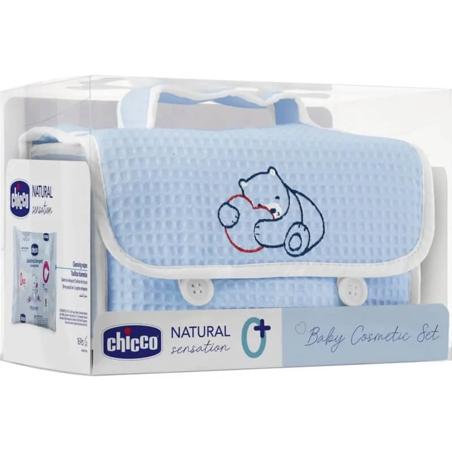 Chicco Natural Sensation Baby Cosmetic Set - Baby Cosmetics Kit - Light Blue