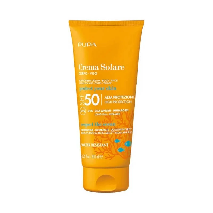 Pupa Krem przeciwsłoneczny SPF 50 do twarzy i ciała, wysoka ochrona, 200 ml: ceny i cechy