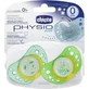 Chicco Physio Air - Chupete de silicona Lumi, a partir de 0 meses, 2 chupetes en colores variados