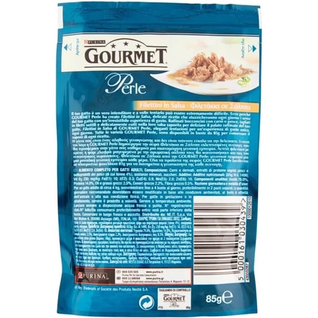 Purina Gourmet Perle – fileuri în sos de ton – hrană completă pentru pisici adulte, 85 g