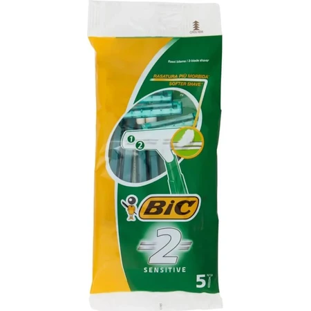 Bic 2 Sensitive – 5 Einwegrasierer mit Doppelklingen für eine glattere Rasur