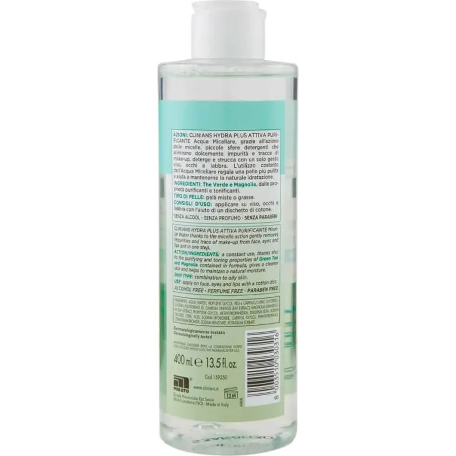 Clinians Hydra Plus – Mizellenwasser für Mischhaut oder fettige Haut, 400 ml