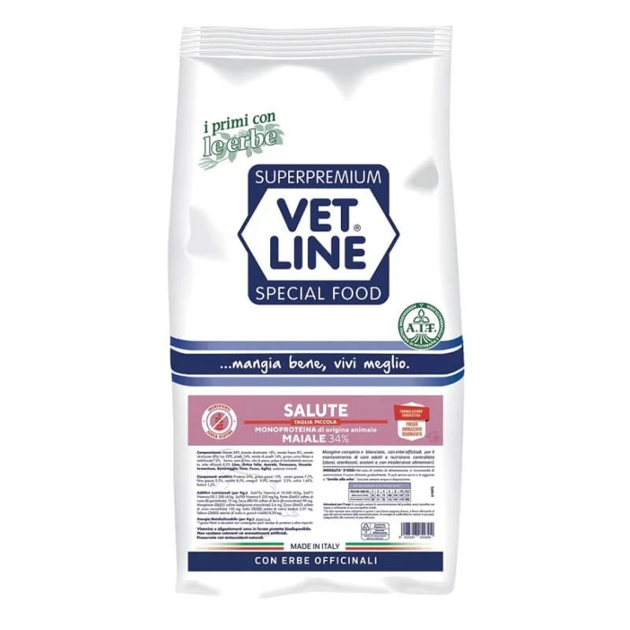 Vet Line Salute Pork - Compleet voer voor volwassen honden met voedselintoleranties, 3 kg