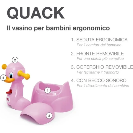 Okbaby Quack - Eendvormig potje voor kinderen - Roze