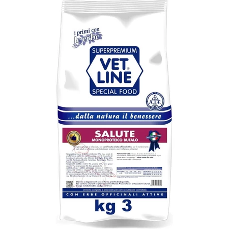 Vet Line Salute Bufalo – Alleinfuttermittel für kleine ausgewachsene Hunde mit kontrollierter Ernährung, 3 kg
