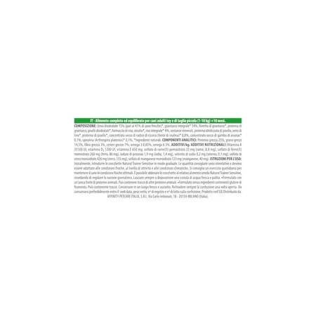 Natural Trainer Sensitive, sin gluten y sin huevo: alimento completo para perros adultos de razas pequeñas y mini, 2 kg