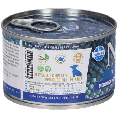 Farmina N&amp;d Ocean Puppy Kabeljau und Kürbis – Alleinfuttermittel für Welpen und säugende Hündinnen, 140 g