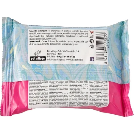 Inodorina Refresh Pocket - 15 cleansing wipes for puppies, dogs, and cats
