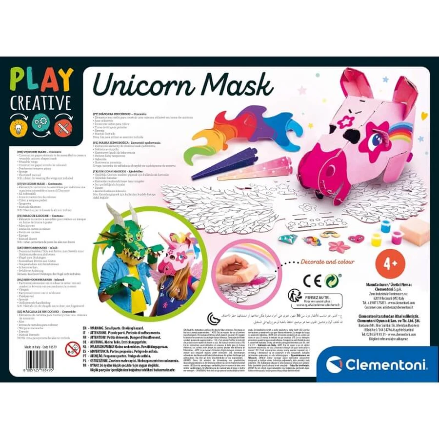 Clementoni Play Creative Einhorn-Maske – Kreatives Spielset