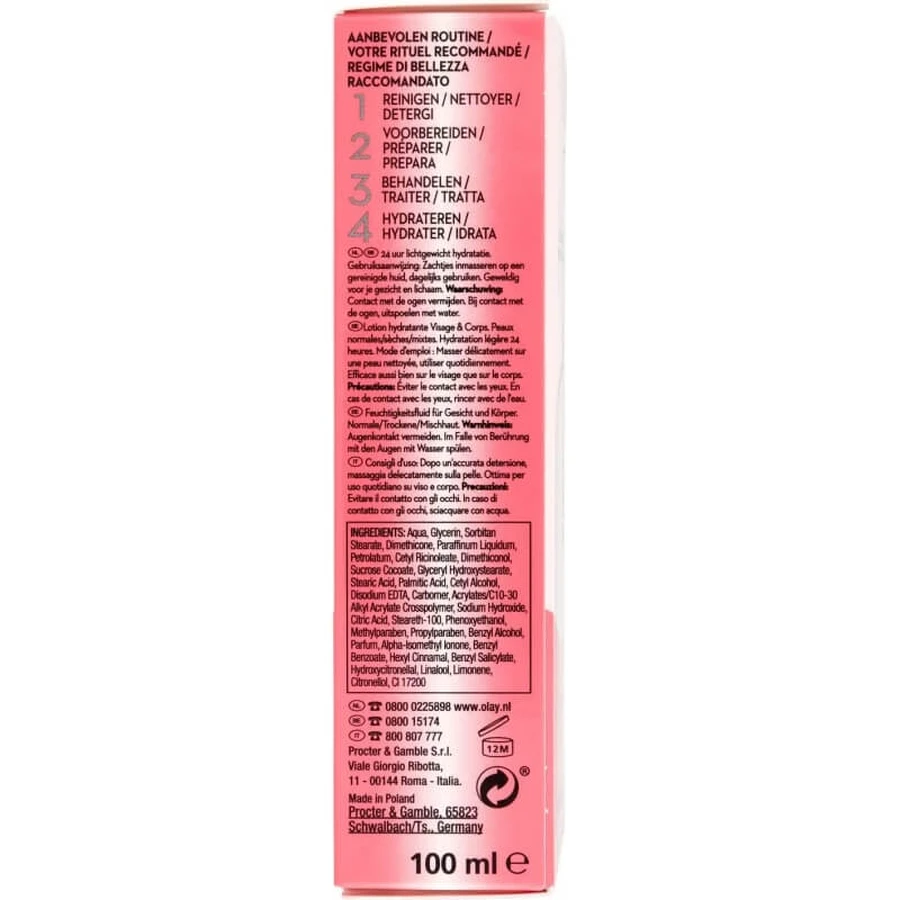 Olay Beauty Fluid - Loción hidratante para rostro y cuerpo, 100 ml