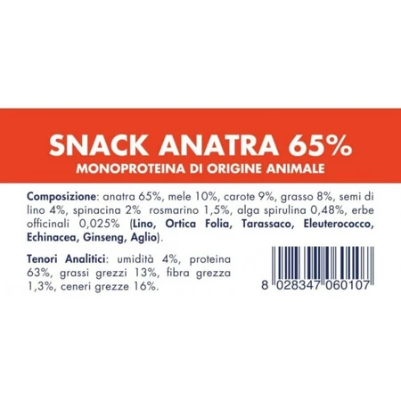 Vet Line Duck Snack 65 % – Kaltgepresster Hundesnack, 80 g
