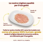 Almo Nature HFC Light Meal Natuurlijke Atlantische tonijn - Aanvullend natvoer voor volwassen katten, 4 x 50 g