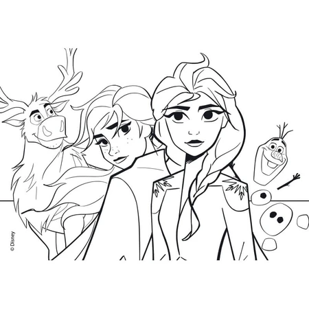 Lisciani Disney Frozen - 150-piece Maxi Floor Puzzle with a coloring page on the back
