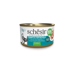 Schesir Complements : filets de thon et de sériole enrobés de gelée - Aliment complet pour chat, 70 g