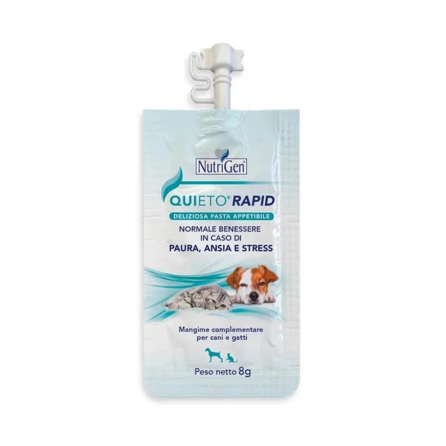 Nutrigen Quieto Rapid - aanvullend voer voor honden en katten ter verlichting van angst en stress, 8 g