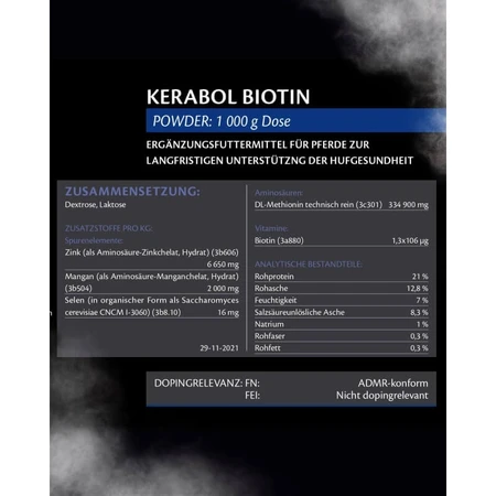 Equality Equistro Kerabol Biotin - Supplementary Feed for Horse Hooves, 1000 g