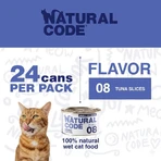 Natural Code 08 fileuri de ton – hrană completă pentru pisici adulte, 85 g