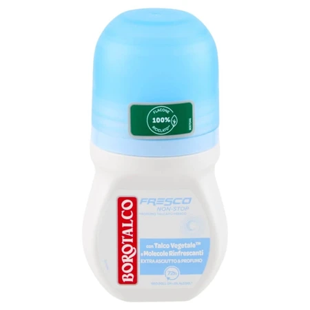 Borotalco Fresh Non-Stop Talcum Powder - 72-Hour Roll-On Deodorant, 50 ml