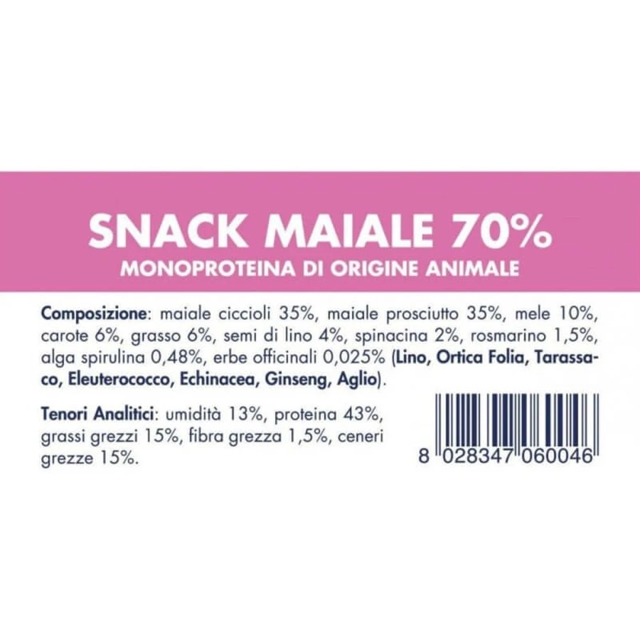 Vet Line 70 % Schweinefleisch-Snack – Kaltgepresster Hundesnack, 80 g