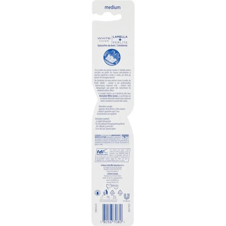 Mentadent Medium handtandenborstel met White System-bleekeffect