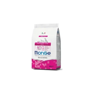 Monge Superpremium Extra Small Trockenfutter für ausgewachsene Hunde, reich an Hühnerfleisch, 800 g