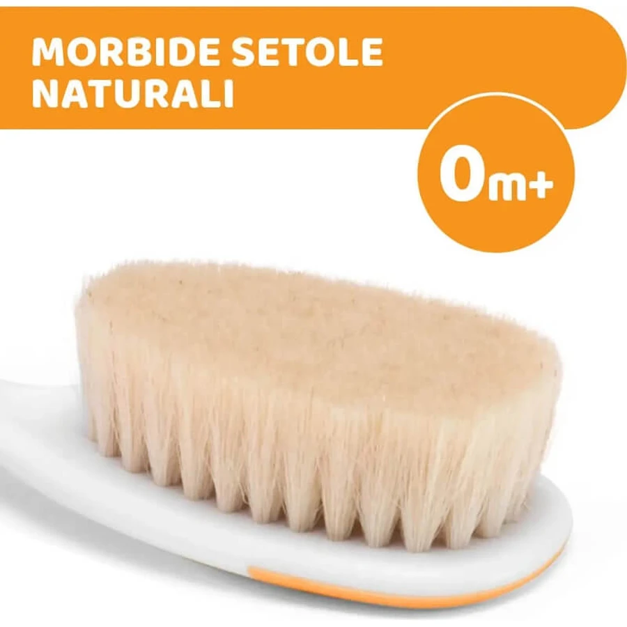 Chicco Orangefarbene Bürste und Kamm für Babys ab 0 Monaten