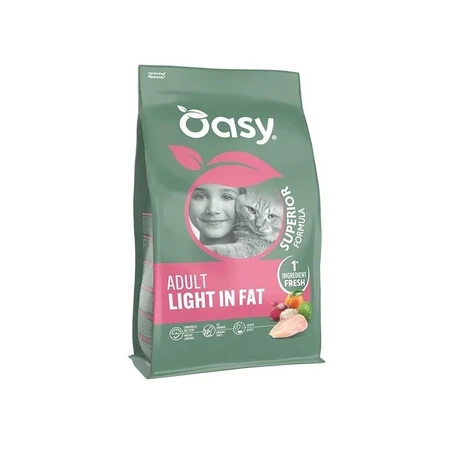 Oasy Superior, formule allégée pour chats adultes au poulet - Aliment complet pour chats adultes, 300 g