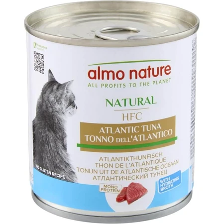 Almo Nature HFC Natural Atlantic Tuna - Complementary Wet Food for Adult Cats 1+ Years, 280 g