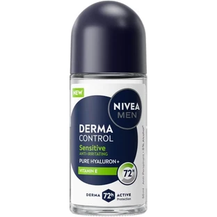 Nivea Derma Control Sensitive - 72-hour alcohol-free antiperspirant roll-on deodorant, 50 ml