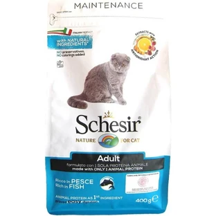 Schesir Maintenance Adult met vissmaak - Volledig voer voor volwassen katten, 400 g