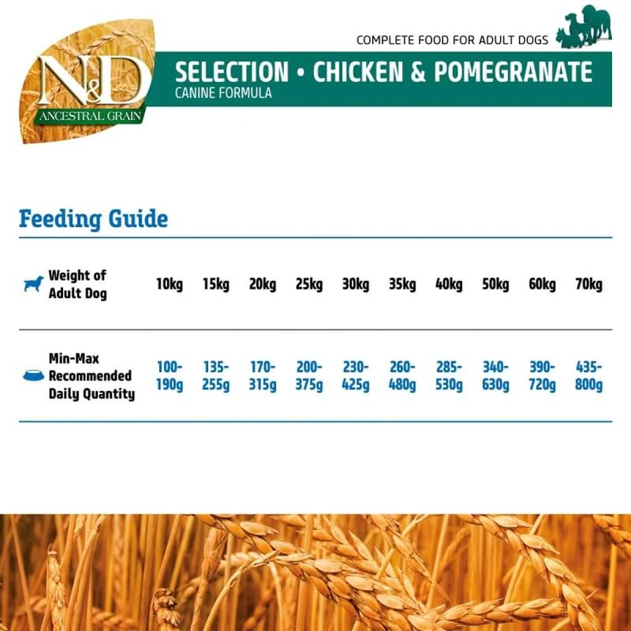 Farmina N&amp;d Ancestral Grain Huhn und Granatapfel – Alleinfuttermittel für ausgewachsene Hunde mittlerer und großer Rassen, 15 kg