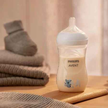 Avent natural response - biberon trasparente 1m+ koala 260 ml