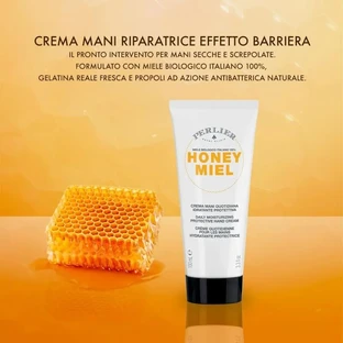 Perlier Miele - Crema de manos con efecto barrera, 100 ml