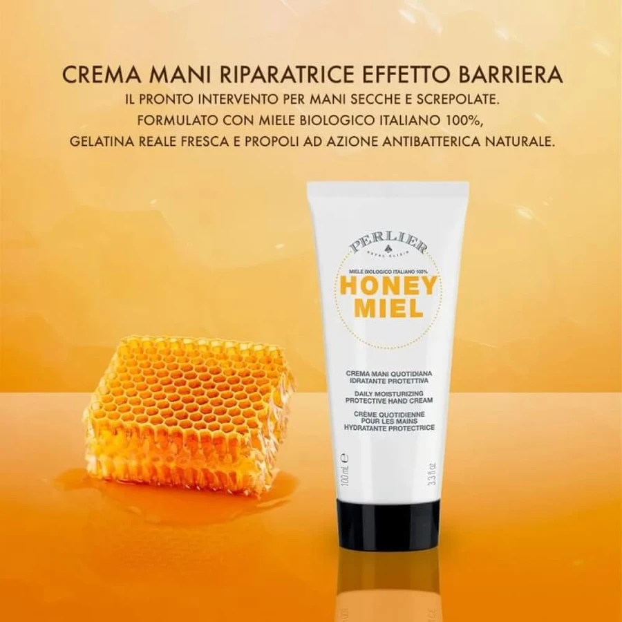 Perlier Miele - Crema de manos con efecto barrera, 100 ml