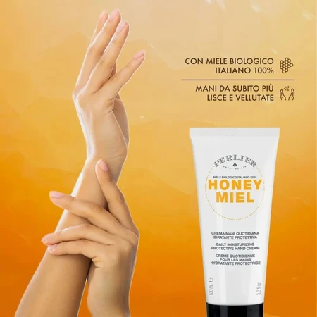 Perlier Miele - Crema de manos con efecto barrera, 100 ml
